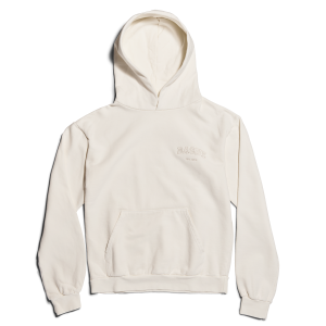 Varsity Logo Hoodie in Moonbeam. XL