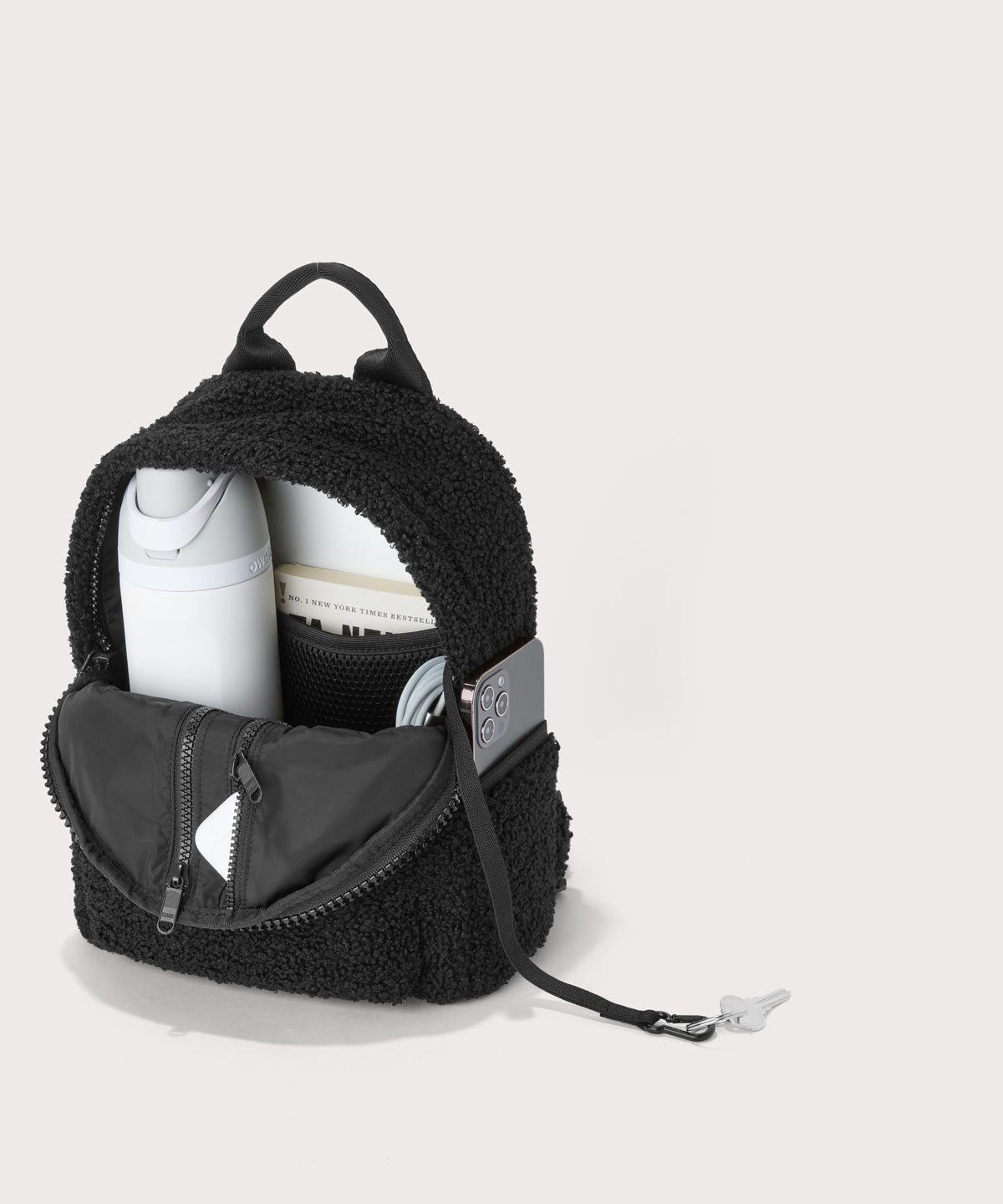 Dakota Backpack in Onyx Shearling . Small - Image 3