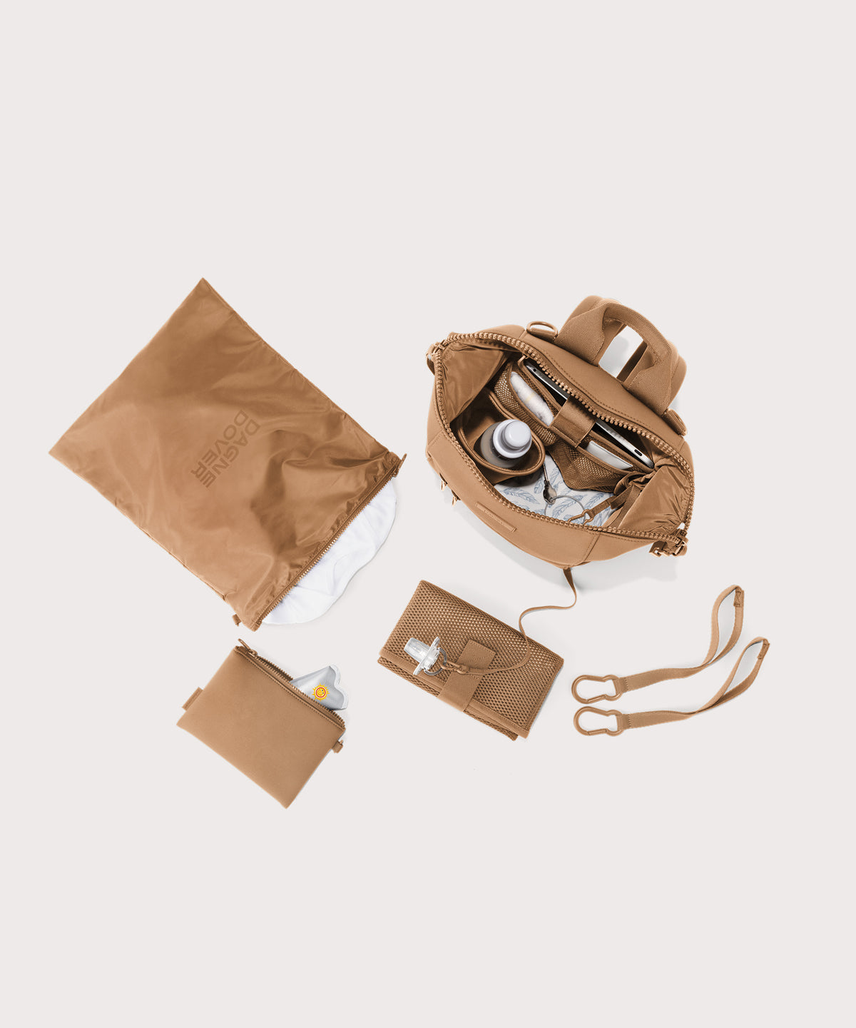 Indi Diaper Backpack in Camel. Small - Image 2